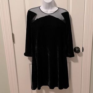 Black velvet trapeze/swing dress